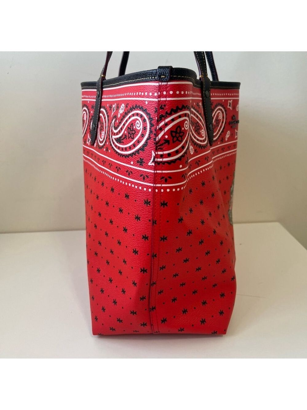 DISNEY X COACH Mickey Mouse Reversible Bandana Print City Tote - Picture 5 of 12